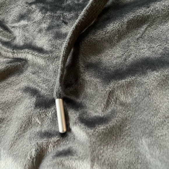 Aerie Real Good Grey Gray Zip Hooded Crop Soft Jacket Size Small Velour - Picture 8 of 11